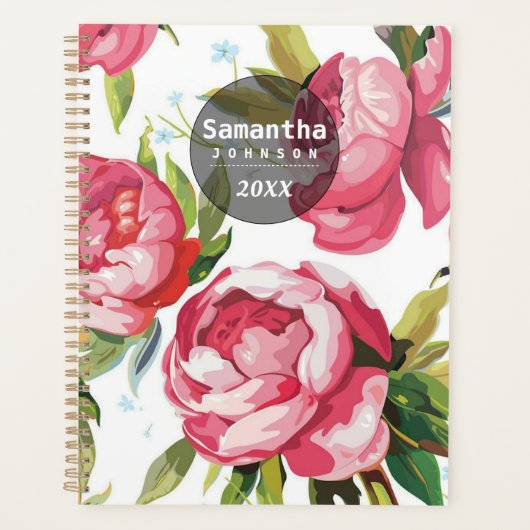 Moderne Cute Rose Floral Nom personnalisé (Devant)