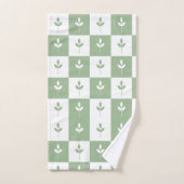 Moderne Cute sauge vert et blanc feuille motif (Serviette à main)