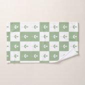 Moderne Cute sauge vert et blanc feuille motif (Serviette à main)