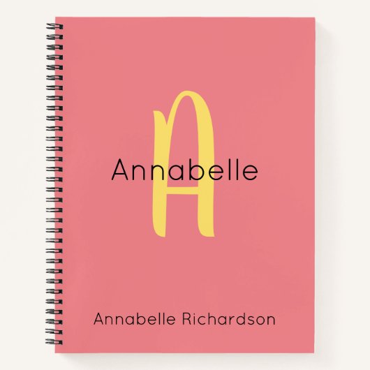 Moderne Cute Script Trendy Pink Chic Calligraphy Notitieboek (Voorkant)