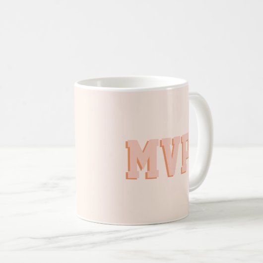 Moderne Cute Shadow Print Monogram Initialen Aange Koffiemok (Voorkant rechts)