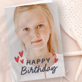 Moderne Cute Simple Custom Photo Birthday Greep Kaart