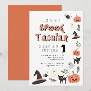 Moderne Cute Spooktacular Halloween Birthday Kaart