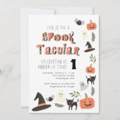 Moderne Cute Spooktacular Halloween Birthday Kaart (Voorkant)