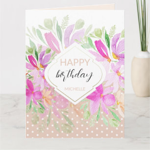 Moderne Cute Watercolor Boho Bloemen Kaart