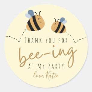Moderne Cute Yellow Bumblebee Dank je wel Ronde Sticker