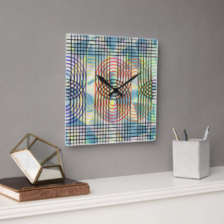Moderne Cyberpunk Geometrische Op Art Wandklok Vierkante Klok