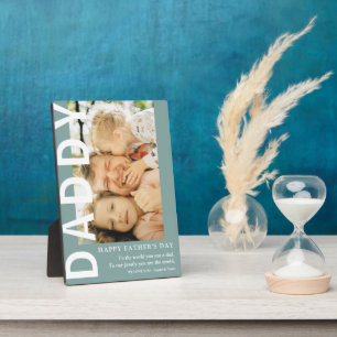Moderne DADDY-foto & citaat Vaderdag Fotoplaat