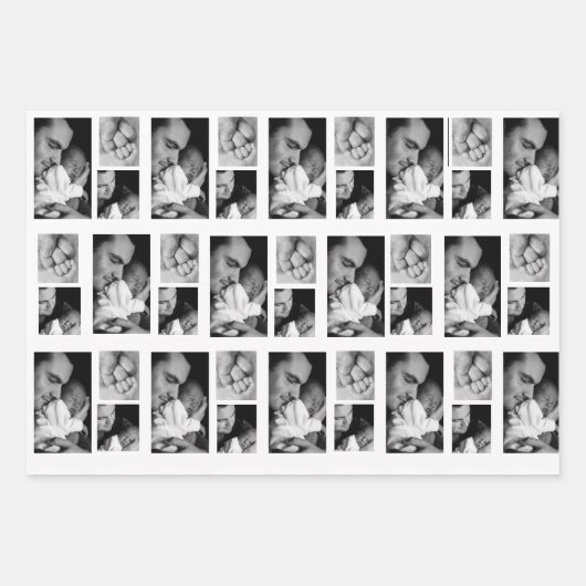 Moderne dag van zwarte en witte vaders Aangepast Inpakpapier Vel (Voorkant 3)