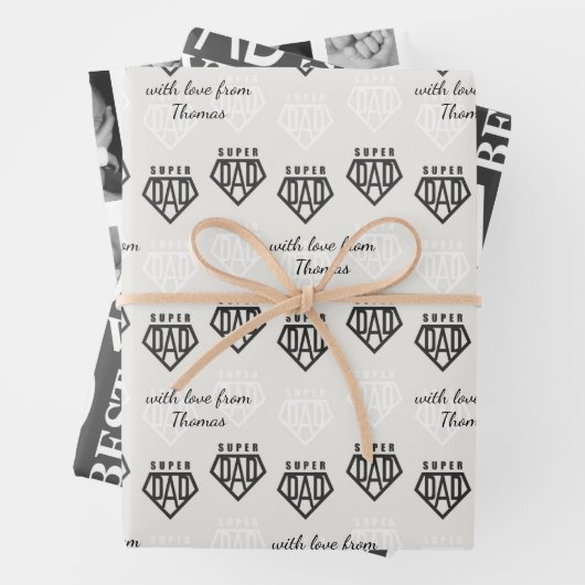 Moderne dag van zwarte en witte vaders Aangepast Inpakpapier Vel (In situ)