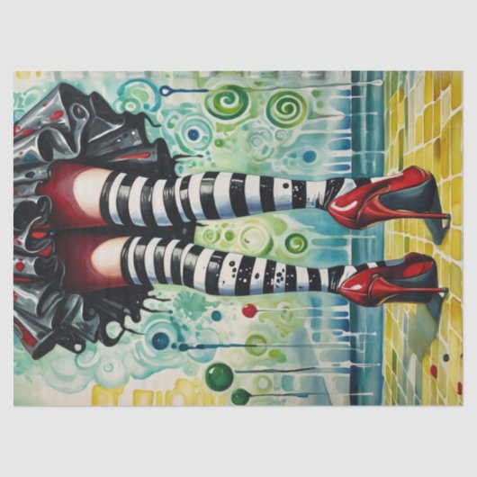 Moderne dag verachtelijk stijlvolle heks decoupage tissuepapier (Voorkant)