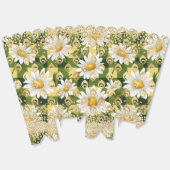 Moderne Daisy Floral Checkerboard Gouden Glitter Bedankdoosjes (Ongevouwen)