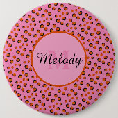 moderne Dalmatische cheetah dierenprint Monogram Ronde Button 6,0 Cm (Voorkant)