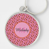 moderne Dalmatische jachtluipaard dierenprint Mono Sleutelhanger (Voorkant)