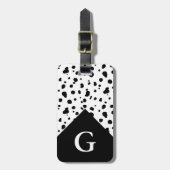 Moderne Dalmatische print en Initiaal Letter Bagagelabel (Voorkant verticaal)
