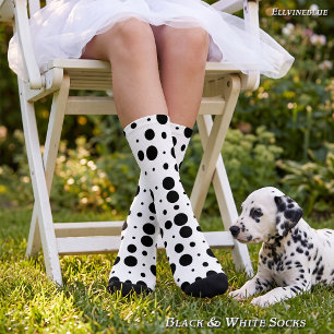 Moderne Dalmatische Vlekken Zwart Witte Dierenprin Sokken