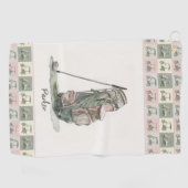 Moderne dame golftas monogram golfhanddoek (Horizontaal)