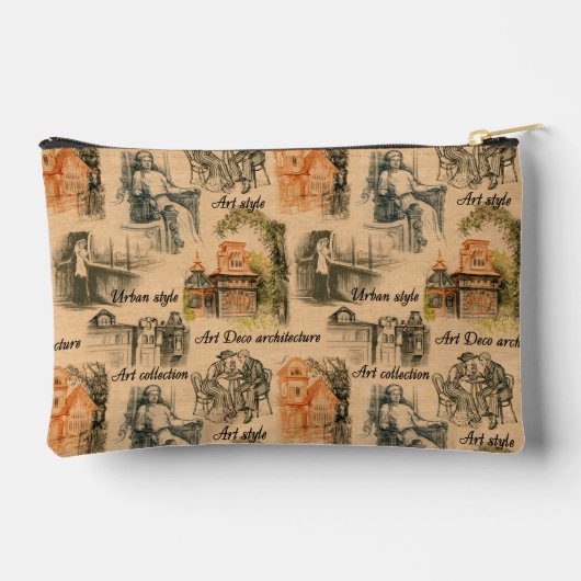 Moderne dames en huizen etui (Achterkant)