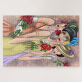 Moderne dames met Rozen Puzzle - stijl Legpuzzel (Horizontaal)