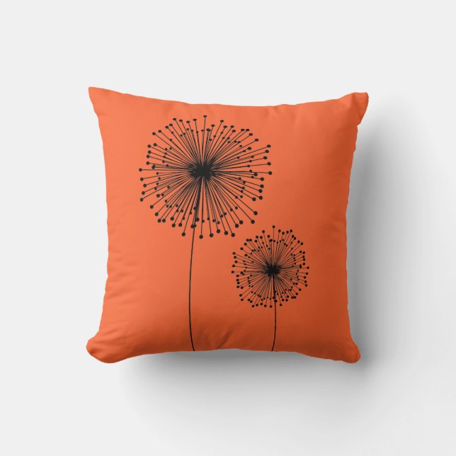 Moderne Dandelion Flower CUSTOM COLOR Kussens (Voorkant)