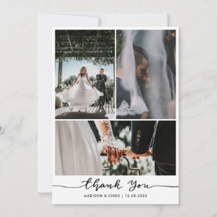 Moderne Dank Script Huwelijksfoto Bedankkaart
