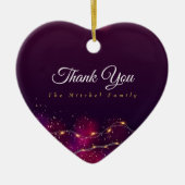 Moderne dank u aangepaste kerstboomdecoratie keramisch ornament (Voorkant)