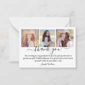 Moderne dank u afstuderen 3 foto's Budget Notitiekaartje (Voorkant)