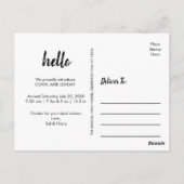 Moderne dank u Baby Geboorteaankondiging Briefkaar Briefkaart (Achterkant)