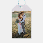 Moderne dank u gedurfde typografie bruiloft cadeaulabel (Achterkant)