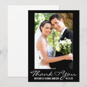 Moderne Dank u Hart Trouwfotokaart W Bedankkaart (Voorkant / Achterkant)