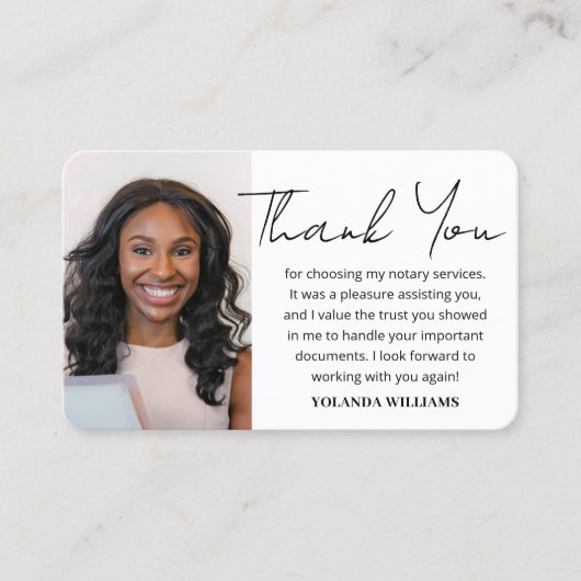 Moderne dank u Notaris Openbare foto QR Code Blauw Visitekaartje (Voorkant)