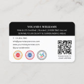 Moderne dank u Notaris Openbare foto QR-code Zwart Visitekaartje (Achterkant)