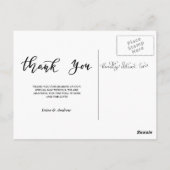 Moderne dank u script bruiloft foto's briefkaart (Achterkant)