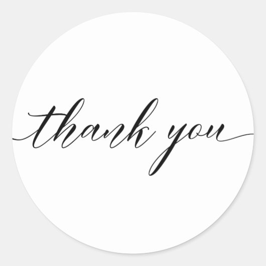 Moderne Dank U Script Calligrafie Sticker (Voorkant)