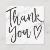 Moderne dank u script orde marmeren blush roze vierkante visitekaartje (Voorkant)