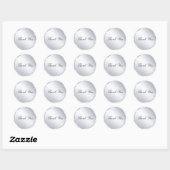 Moderne Dank U Tekst Metallic Zilver Sjabloon Ronde Sticker (Vel)