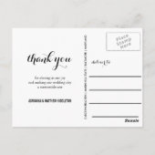 Moderne Dank u Typografie Script Trouwfoto Briefkaart (Achterkant)