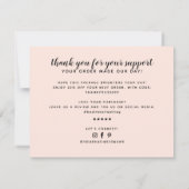 Moderne dank u voor uw steunkaart bedankkaart (Achterkant)
