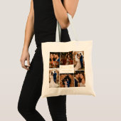 moderne dank voor 6 foto ' s collage bruiloft gold tote bag (Voorkant (product))