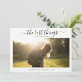 Moderne Dankbaarheid Script | Foto Vakantie Punten Feestdagenkaart (Staand voorkant)