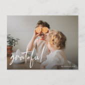 Moderne dankbare foto | Prettig Thanksgiving Briefkaart (Voorkant)