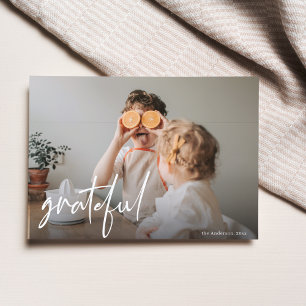 Moderne dankbare foto Prettig Thanksgiving Briefkaart