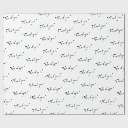 MODERNE DANKJE zwart geschreven kalligrafie Cadeaupapier (Vlak)