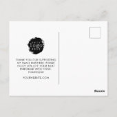 Moderne dankjewel Gold Glitter Black, aangepast Briefkaart (Achterkant)