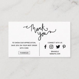 Moderne dankjewel Promo Code Sociale media Logo Visitekaartje