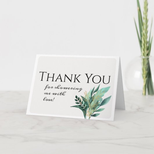 Moderne Dankkaart met Blad Bedankkaart (Voorkant)