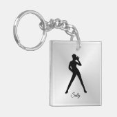 Moderne Dans met Naam Sleutelhanger (Voorkant Links)