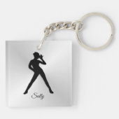 Moderne Dans met Naam Sleutelhanger (Achterkant)