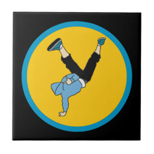 Moderne danser in hippe straatstijl tegeltje