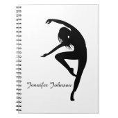 Moderne Danser Silhouet Zwart-wit Notitieboek (Voorkant)